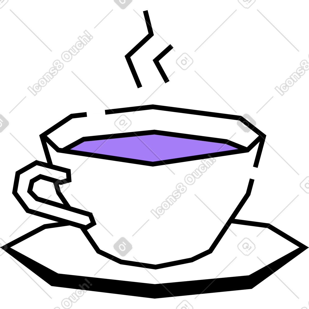 Ilustración Taza de café en estilo Amethyst a descargar en PNG y SVG