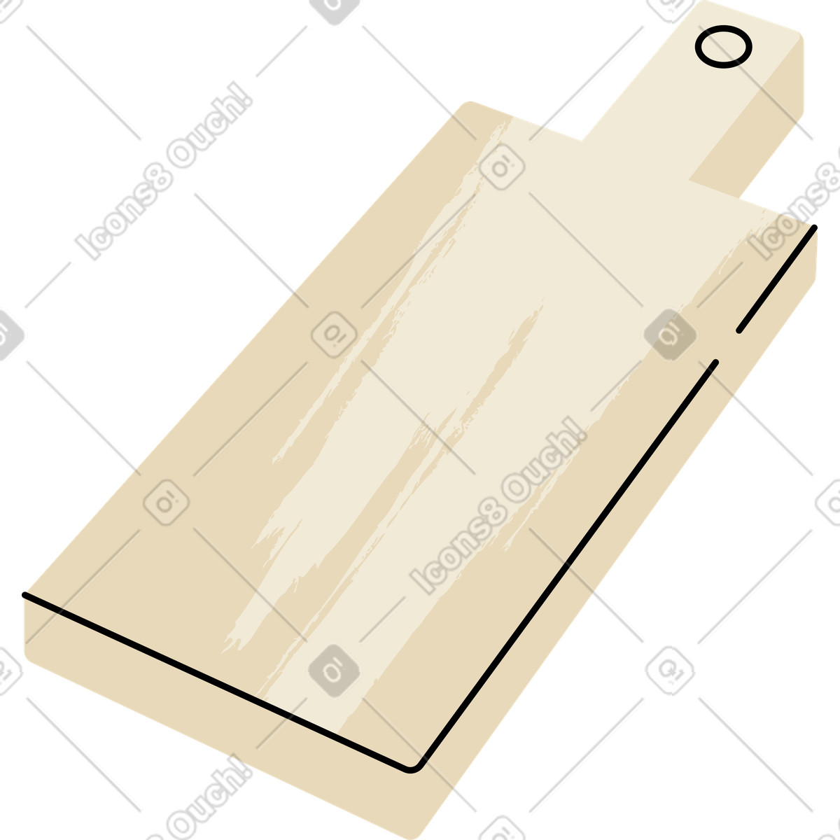 Cutting board illustration in Juicy style download in PNG, SVG