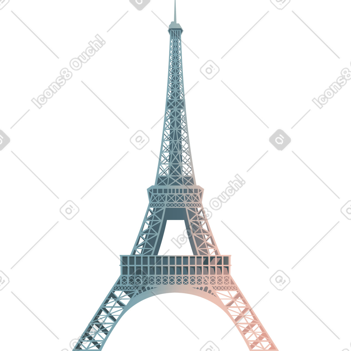 Eiffel tower illustration in PNG, SVG