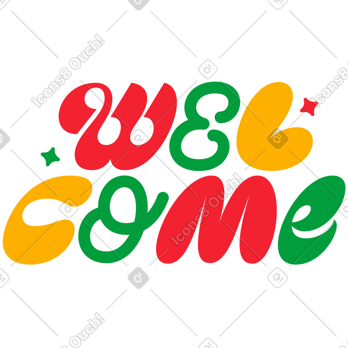 Lettering welcome in various styles illustration cartoon clipart for SVG download