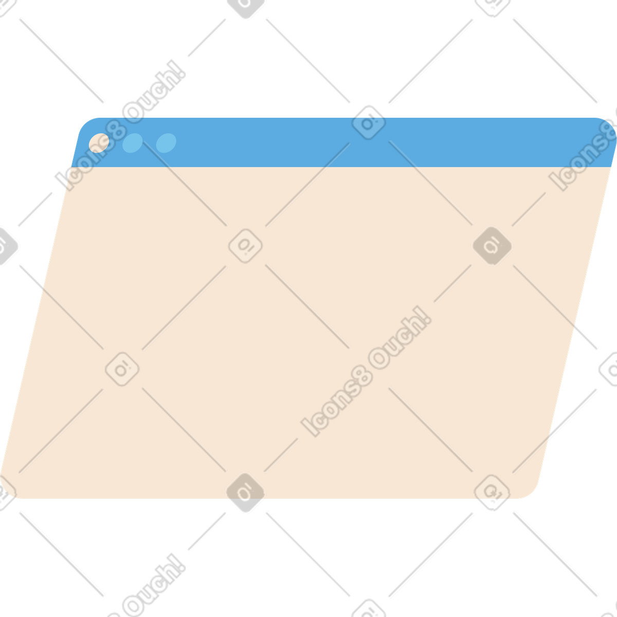 Ilustración Ventana del navegador beige en estilo Dizzy a descargar en PNG y SVG