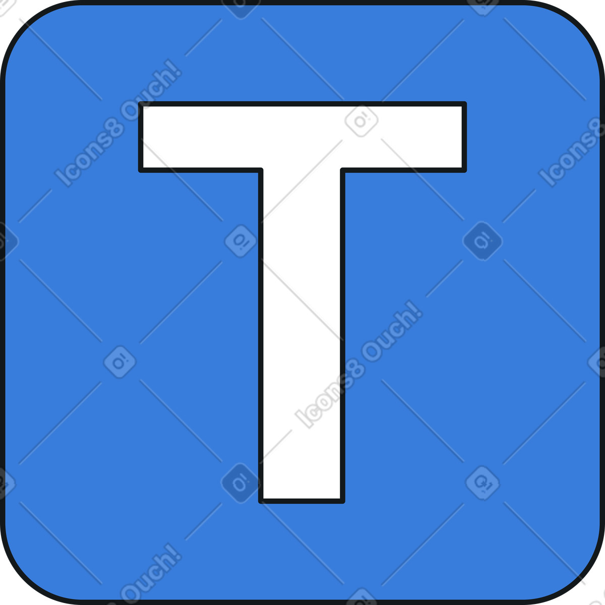 Text icon illustration in Midnight style download in PNG, SVG