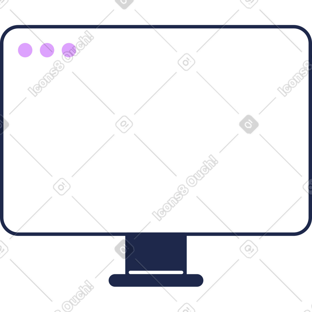 Ilustración Monitor de computadora en estilo Outline a descargar en PNG y SVG