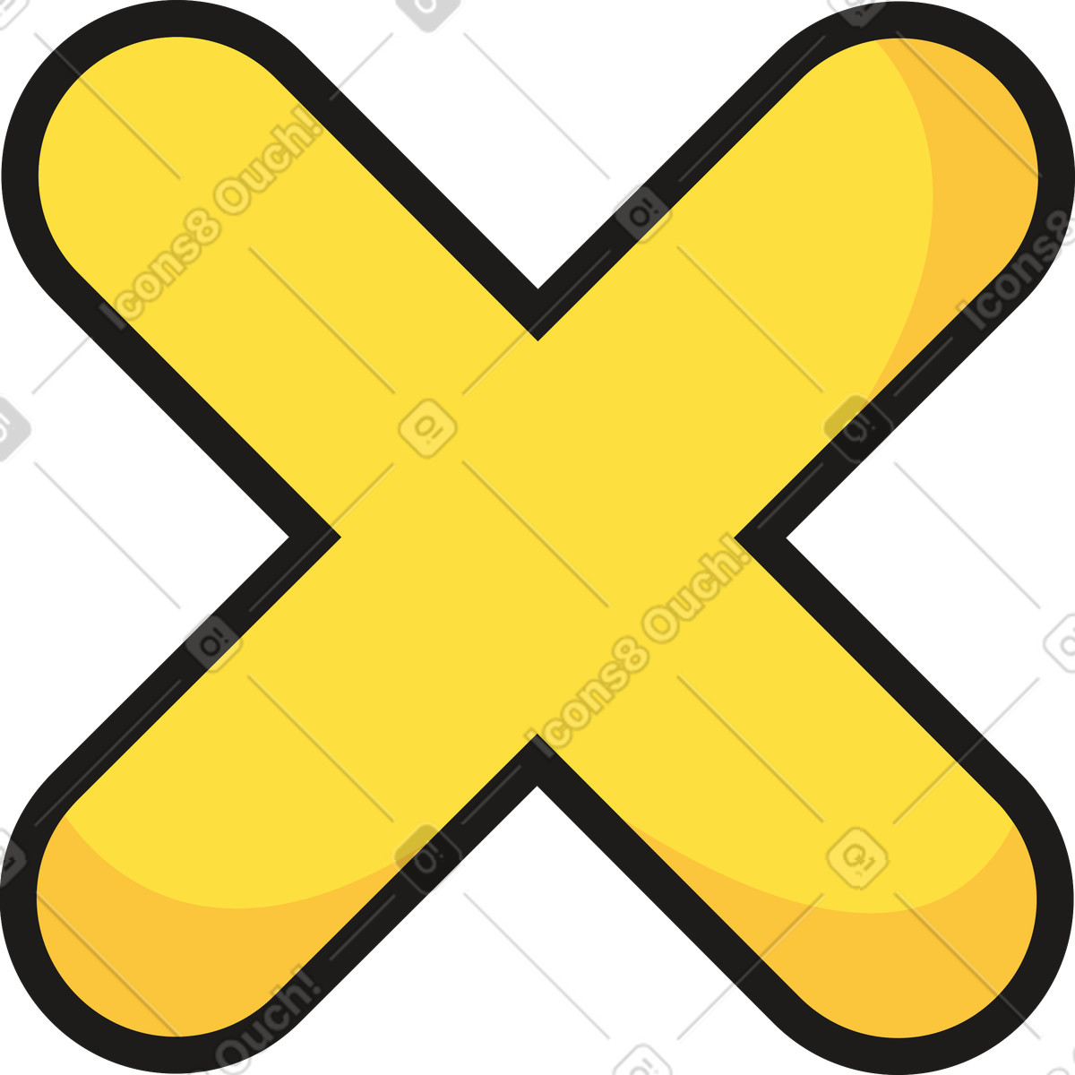 Grande croce illustrazione in stile Moji scarica in PNG, SVG