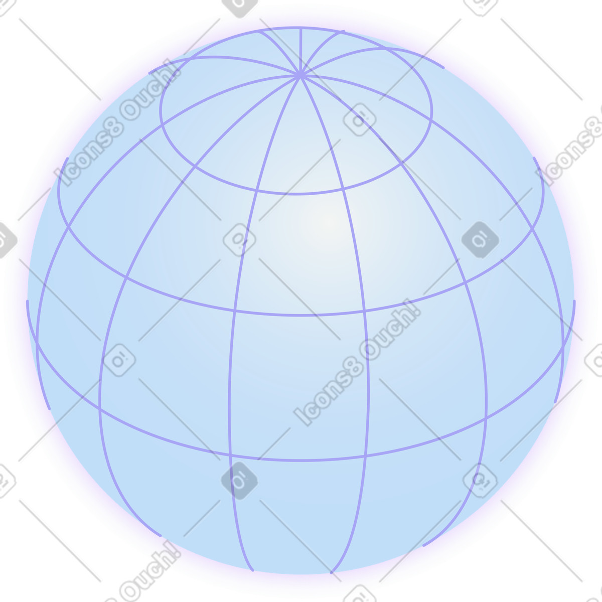 Blue earth illustration in Isotech style download in PNG, SVG