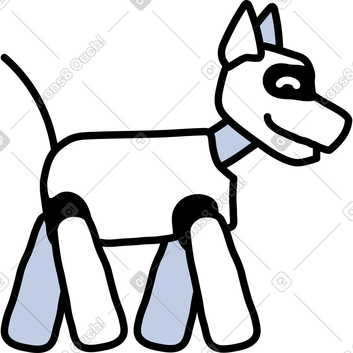 Notes スタイルの ロボット犬 のイラストをPNG、SVG形式でダウンロード