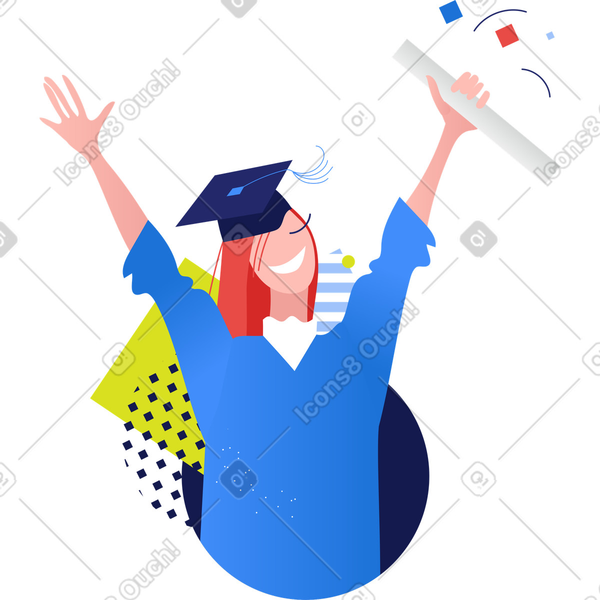 Student illustration showcasing learning and education, available as clipart in PNG, SVG