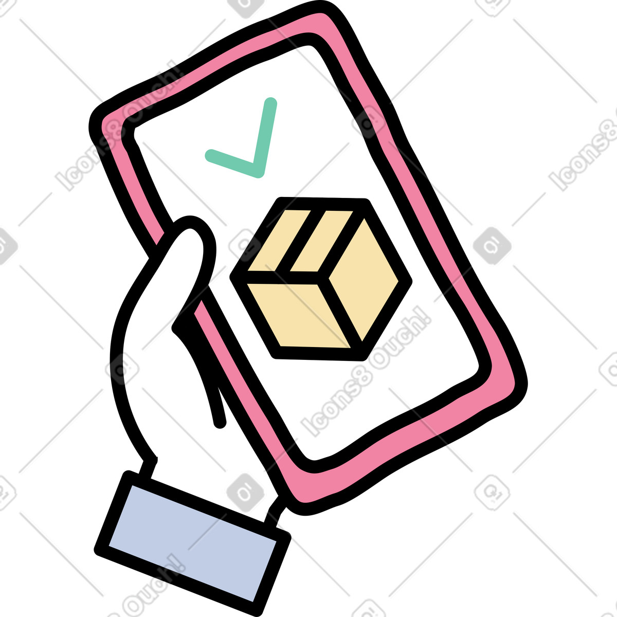 Ilustração de Acompanhando a entrega em no estilo Notes para baixar em PNG, SVG