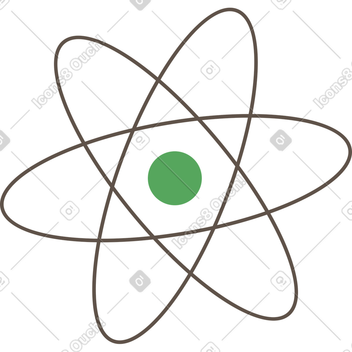 Ilustración Átomo en estilo Social a descargar en PNG y SVG
