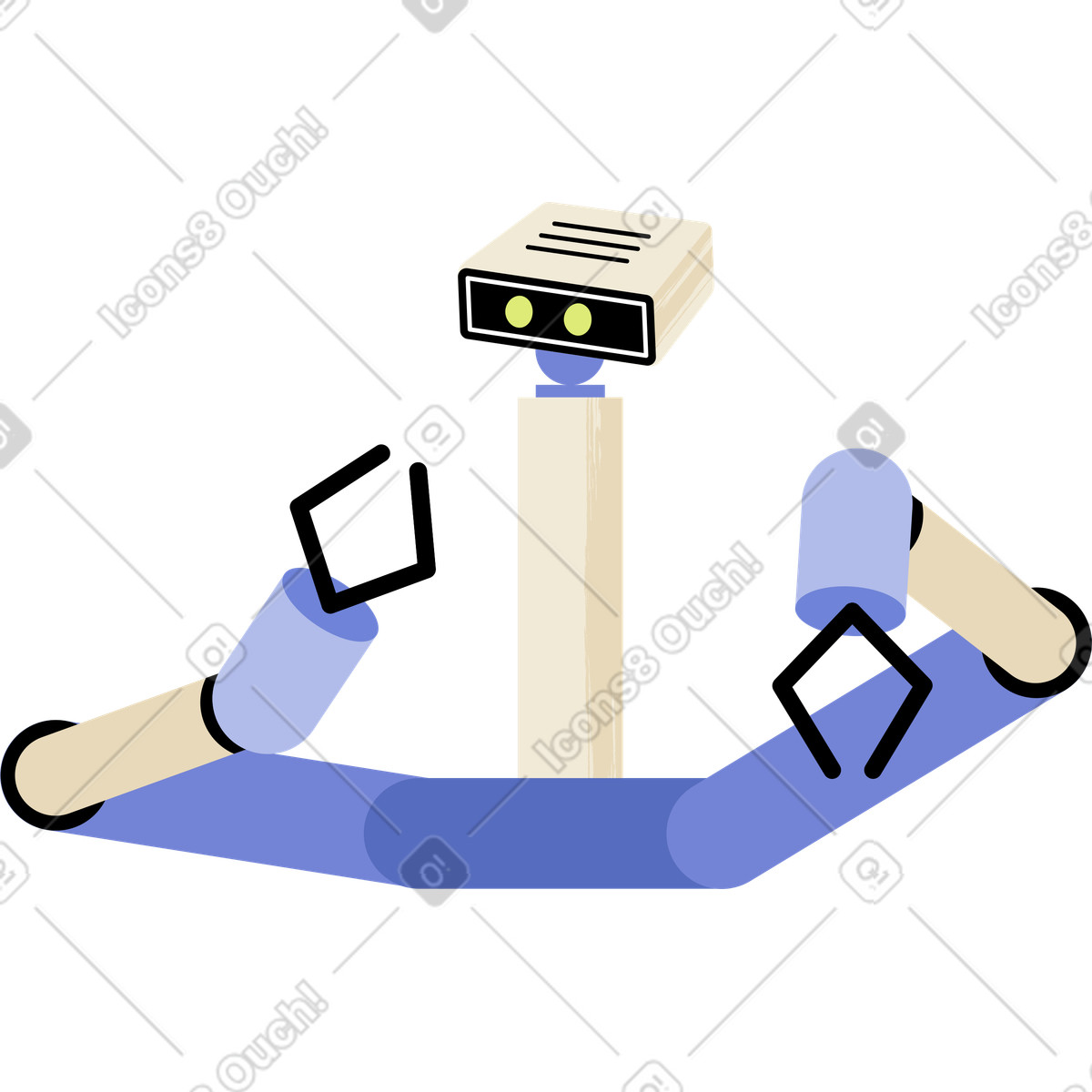 Selezionatore robotizzato illustrazione in stile Juicy scarica in PNG, SVG