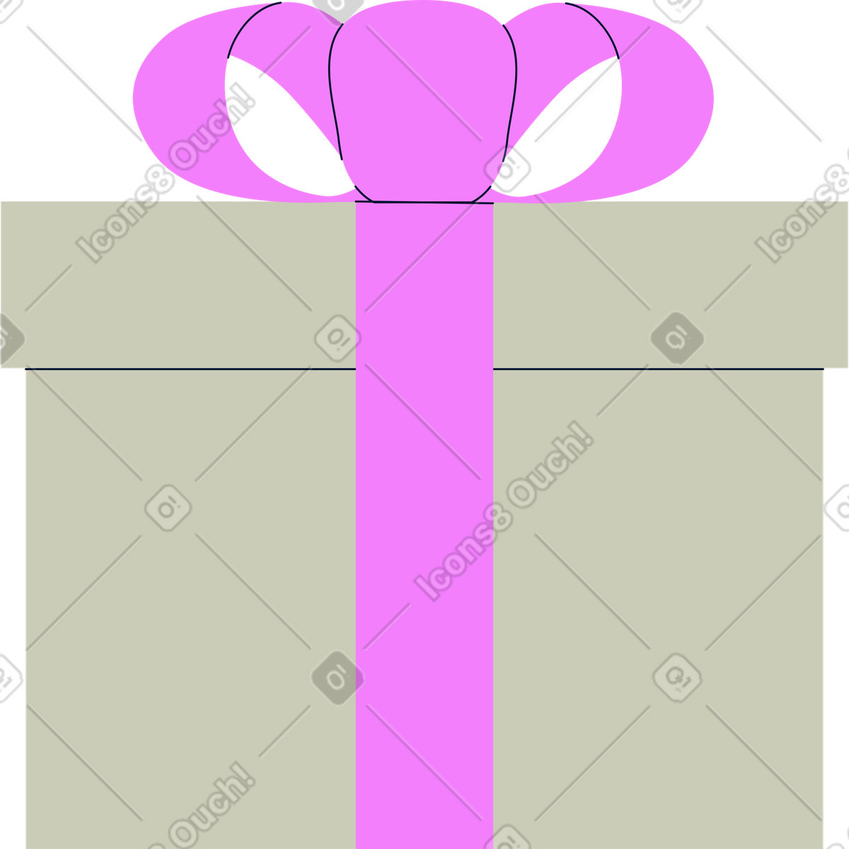 下载 Cubes 风格的 带蝴蝶结的礼物 插画，支持 PNG、SVG 格式