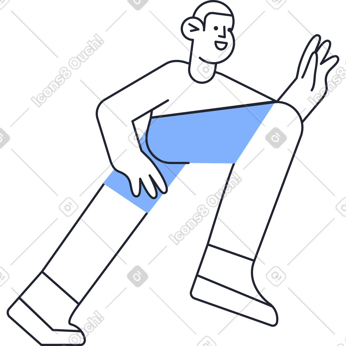 Man illustration in Pablita style download in PNG, SVG