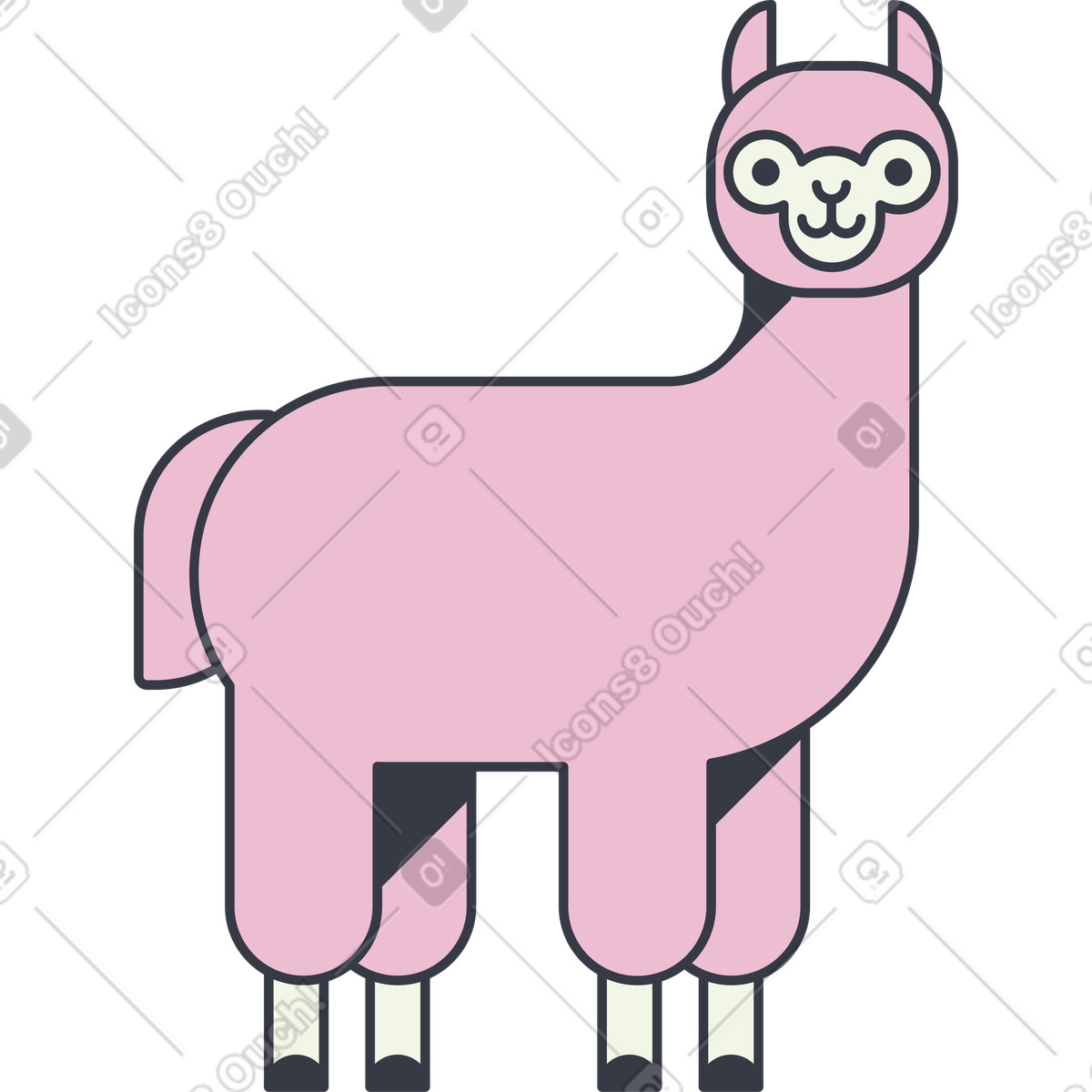 Alpaka-Illustration im Abstract-Stil als Download in PNG, SVG