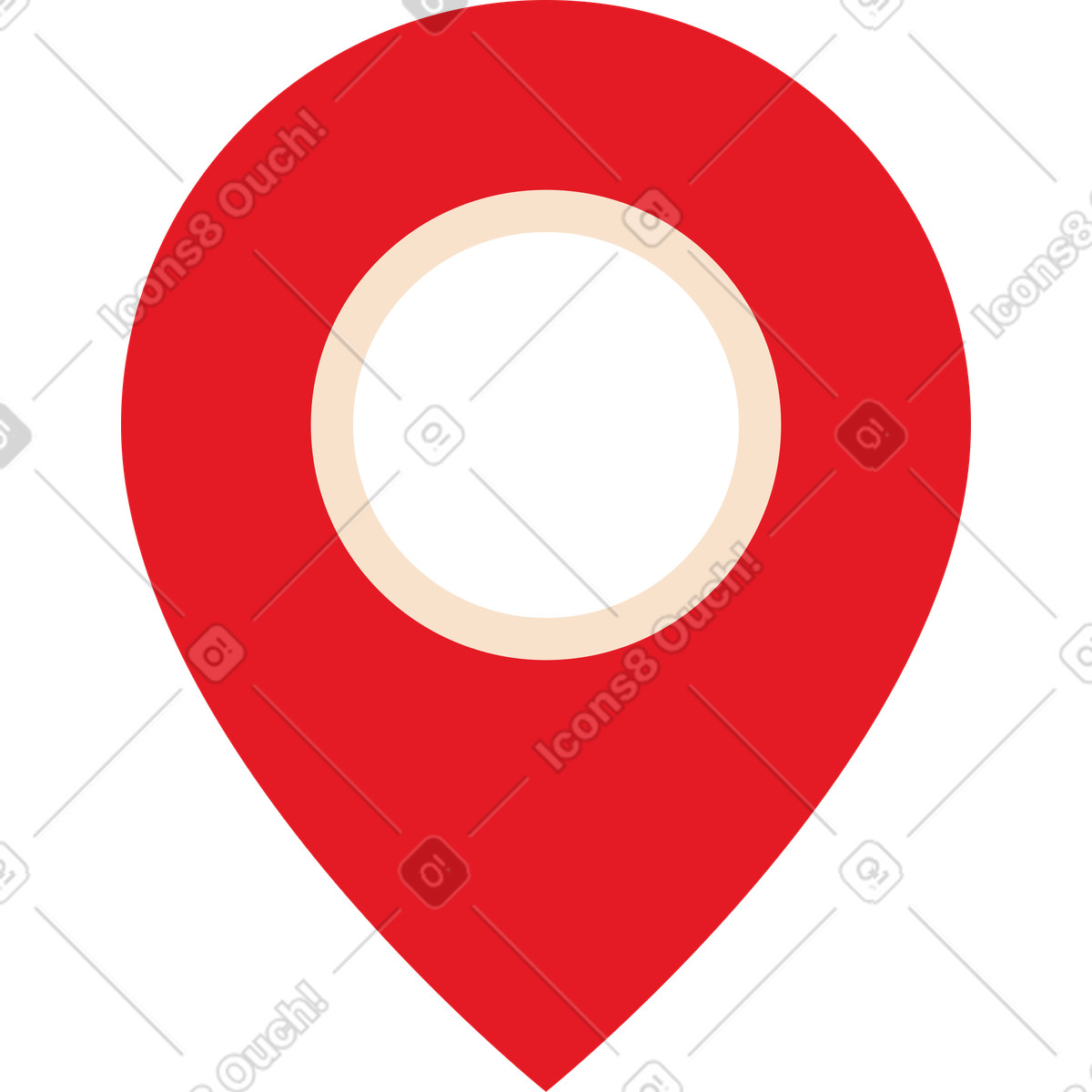 Großes geolocation-schild-Illustration im Folks-Stil als Download in PNG, SVG