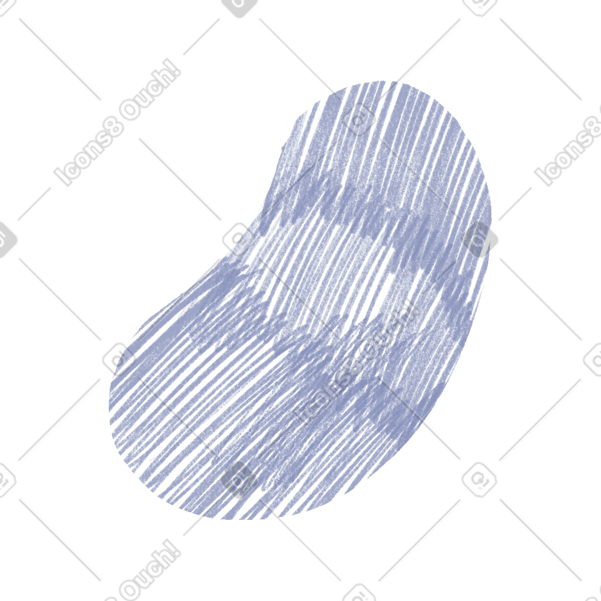 Blue scribbly oval shape illustration in Doodle style download in PNG, SVG