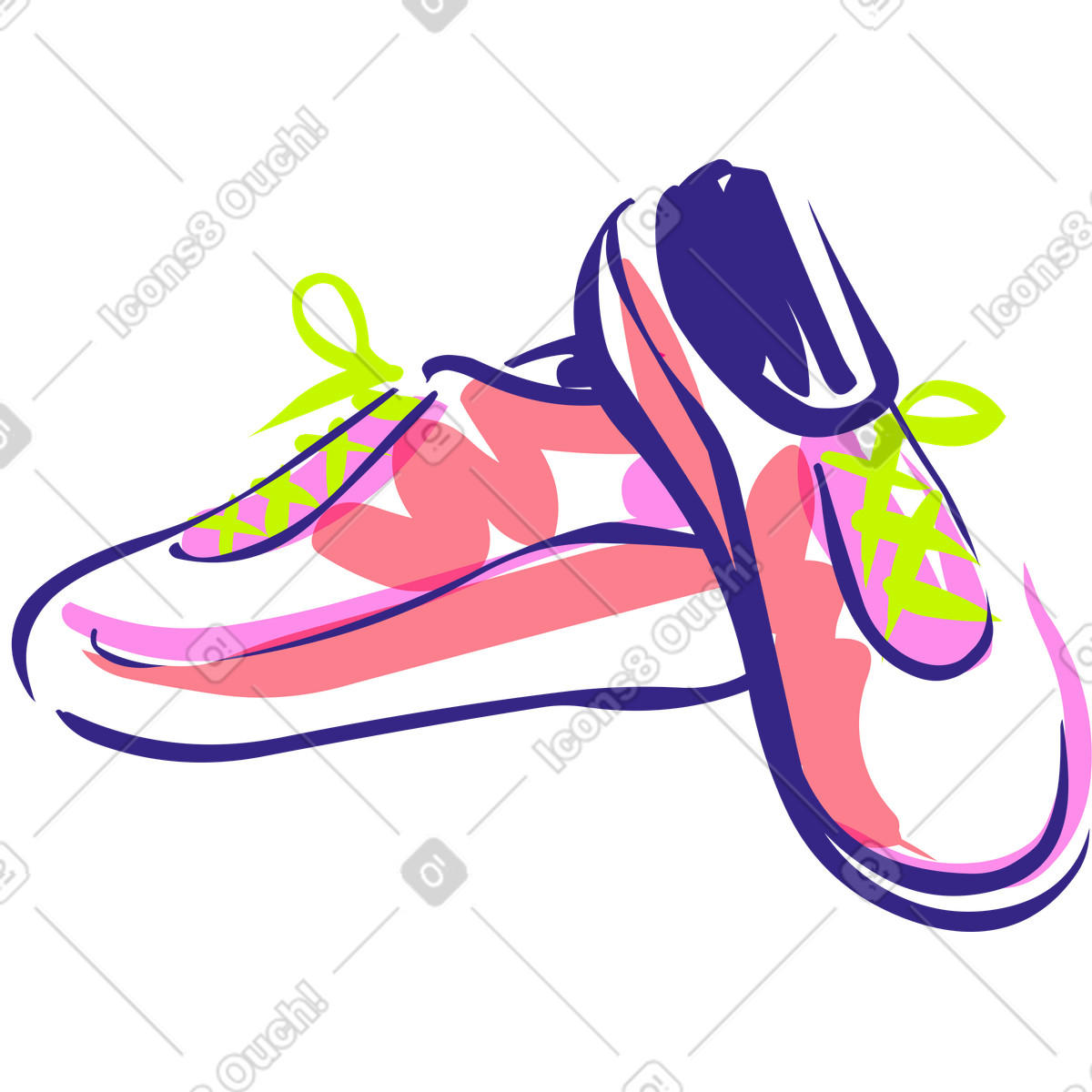 Ilustración Zapatillas de mujer moda en estilo Glam a descargar en PNG y SVG