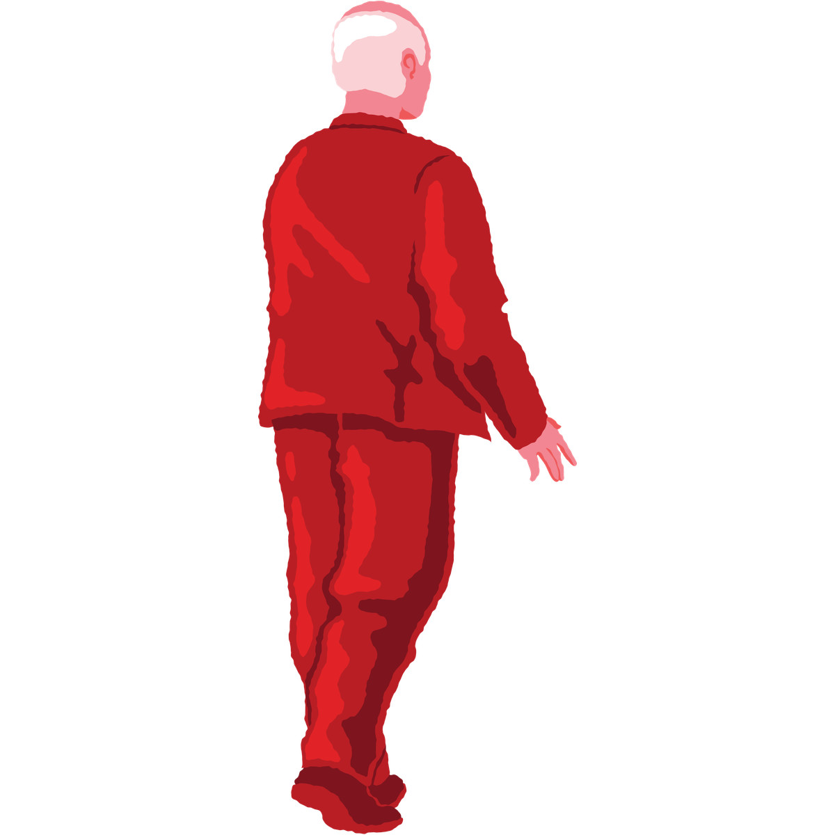 Old man standing back illustration in Cherry style download in PNG, SVG