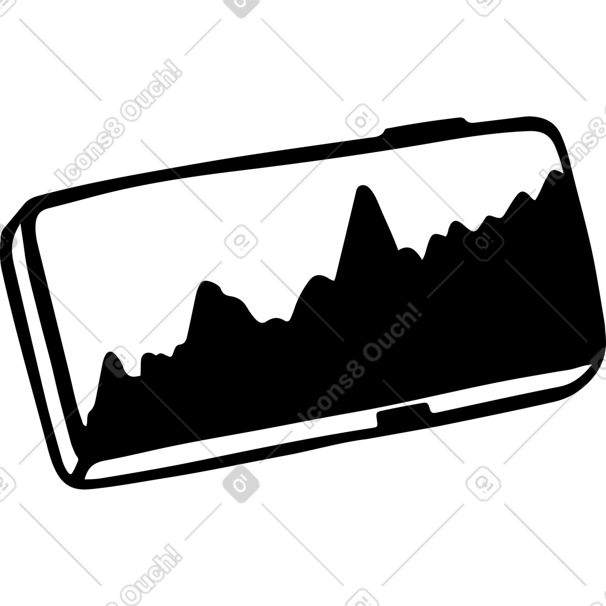 Mobile phone with graph illustration in Line style download in PNG, SVG