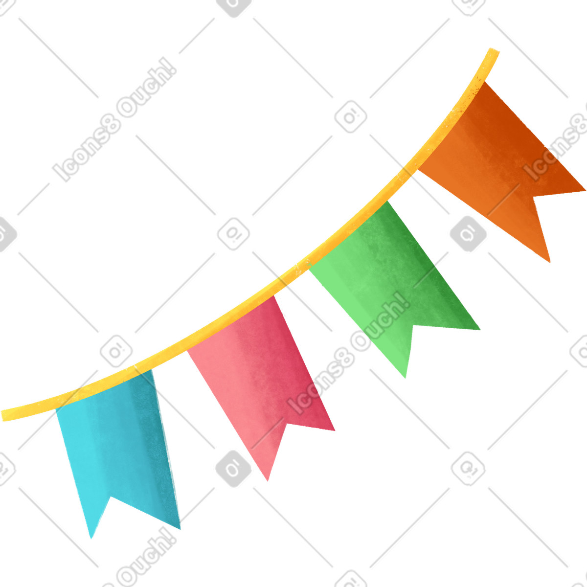 Girlande-Illustration im Bonbon-Stil als Download in PNG, SVG