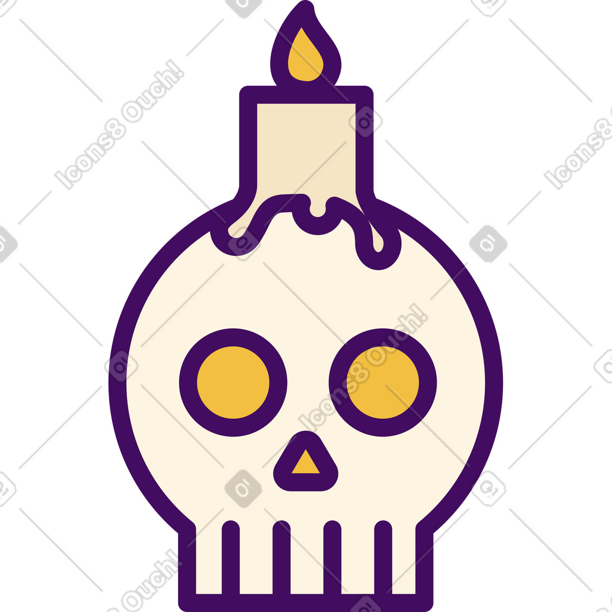 Candela sul teschio illustrazione in stile Simplistic scarica in PNG, SVG