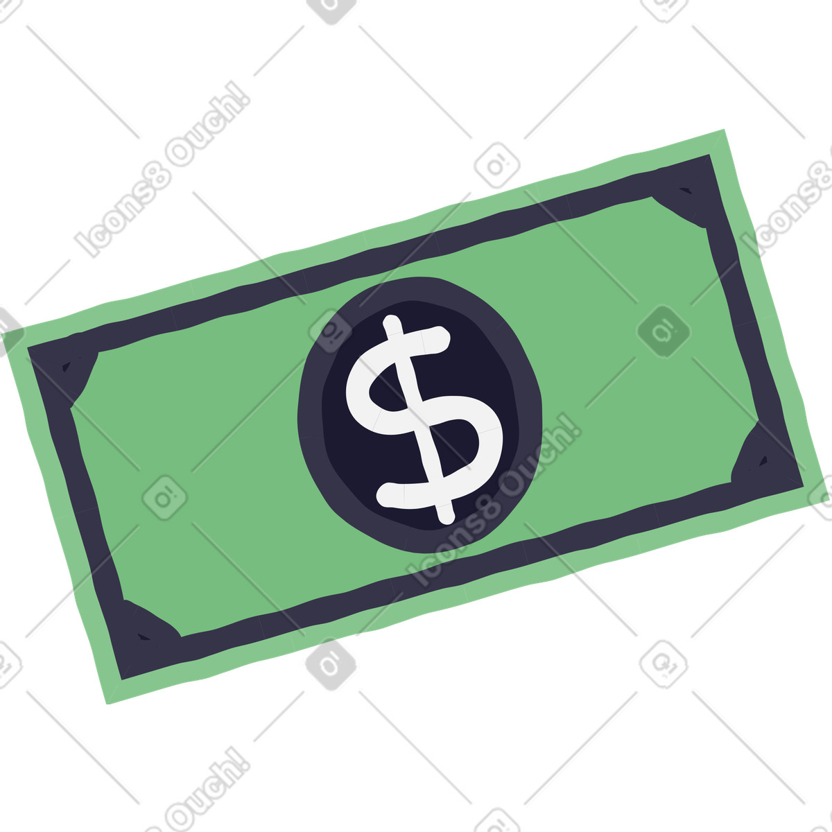 Dollaro illustrazione in stile Stripy scarica in PNG, SVG