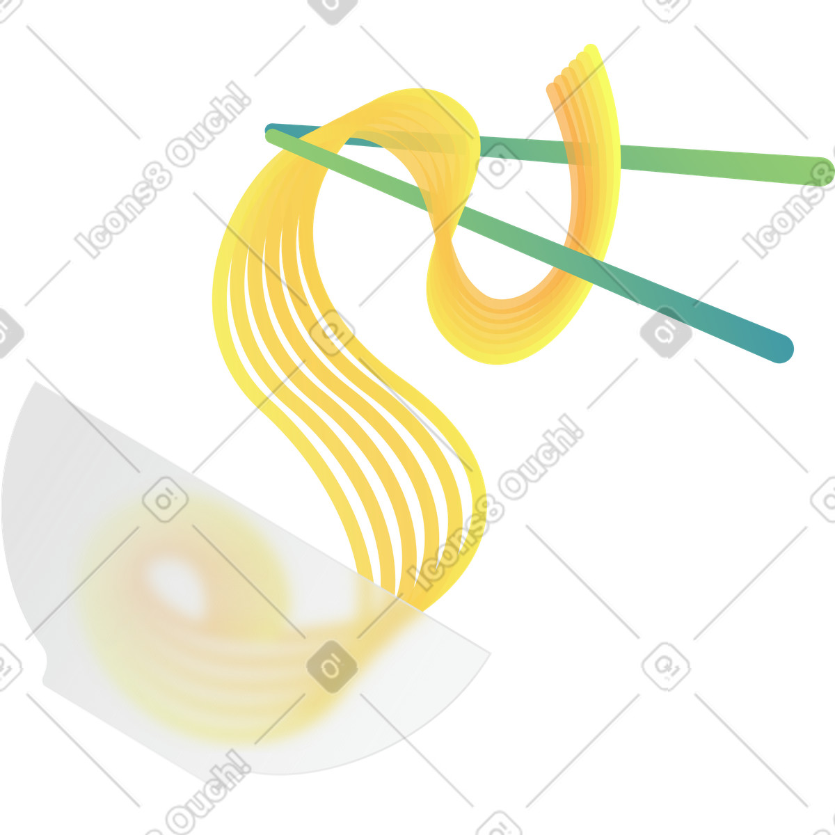 Noodles illustration in Morphis style download in PNG, SVG