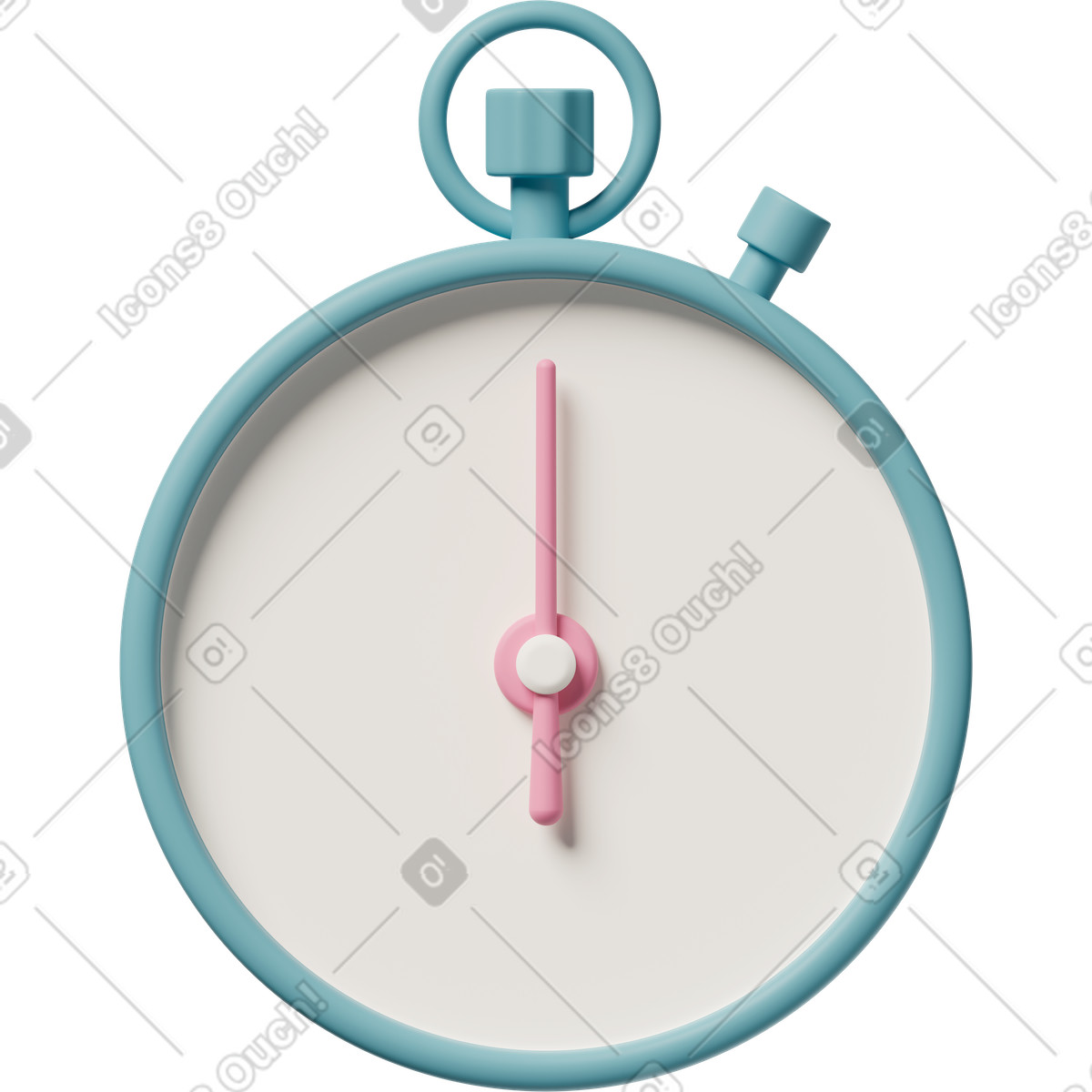 3D Casual life 스타일의 Blue stopwatch 일러스트레이션 PNG, SVG 다운로드