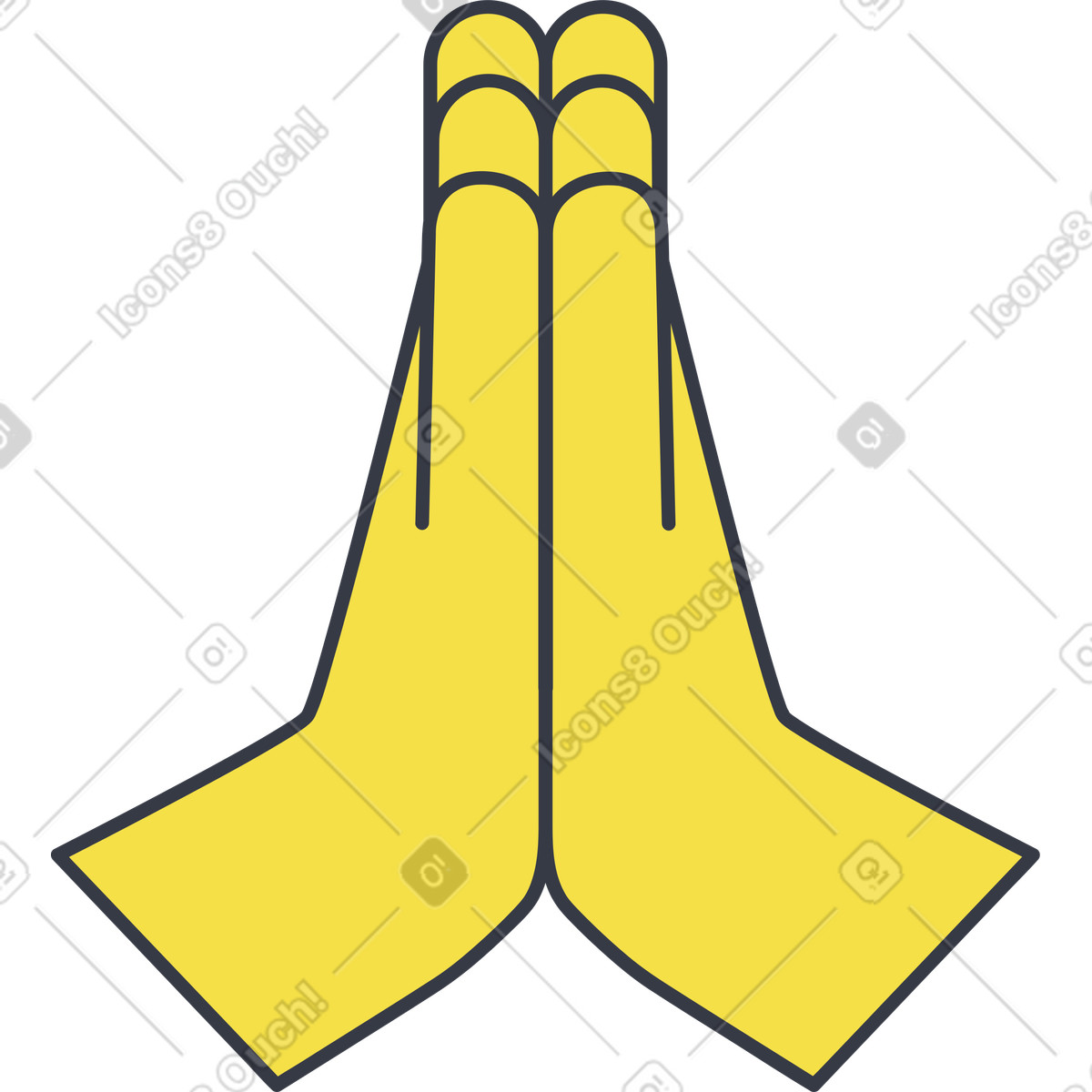 Folded hands illustration in Abstract style download in PNG, SVG