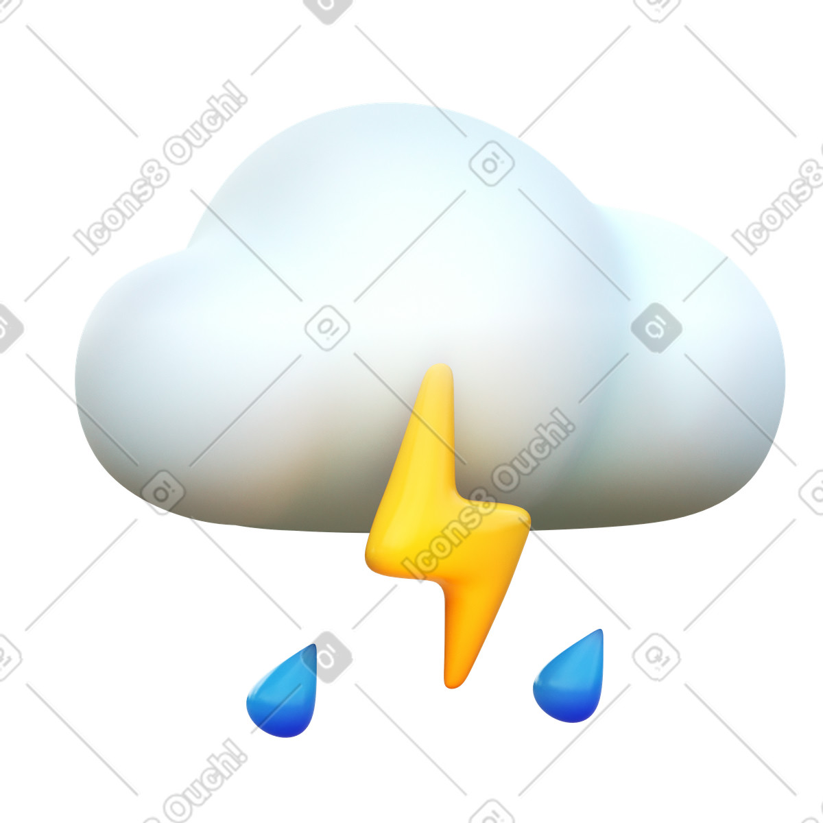 3D Fluency 스타일의 Storm 일러스트레이션 PNG, SVG 다운로드