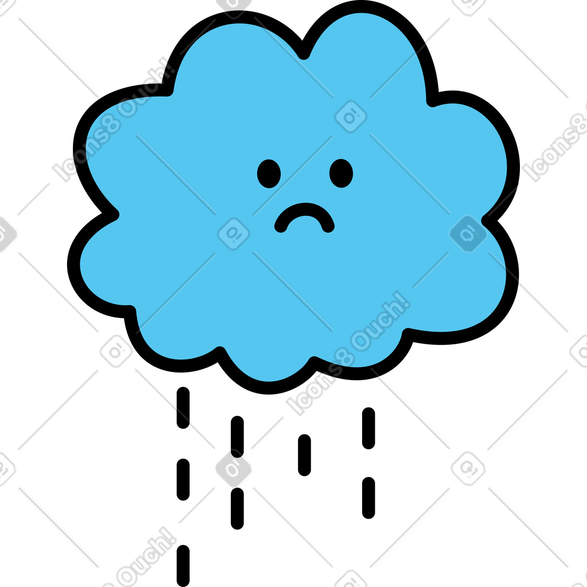 Ilustração de Nuvem azul em no estilo Mochi para baixar em PNG, SVG