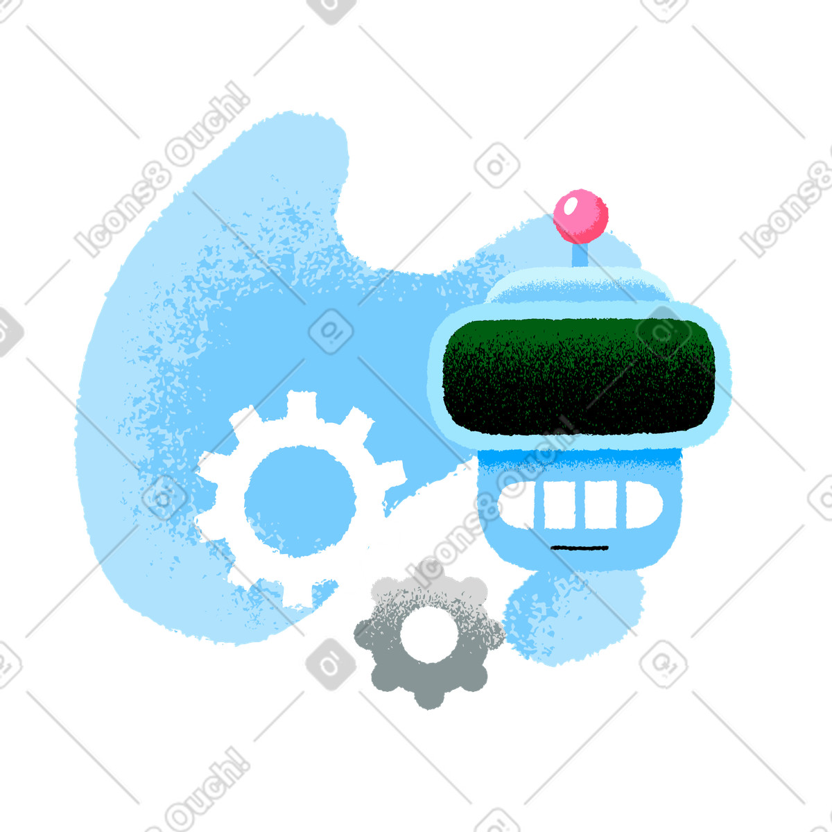 Robot settings illustration something went wrong clipart image graphics SVG GIF download