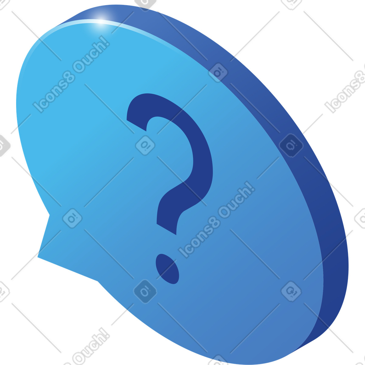 Speech bubble with question illustration in Quantum style download in PNG, SVG
