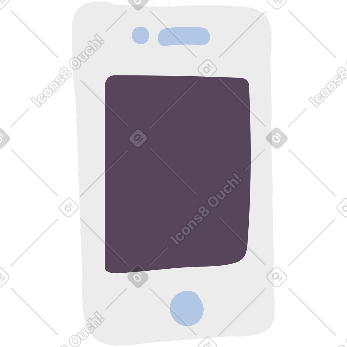 I phone illustrazione in stile Pluto scarica in PNG, SVG