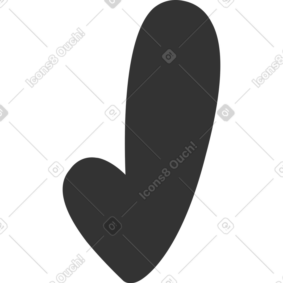 Ilustração de Heart shaped black leaf em no estilo Crayon para baixar em PNG, SVG
