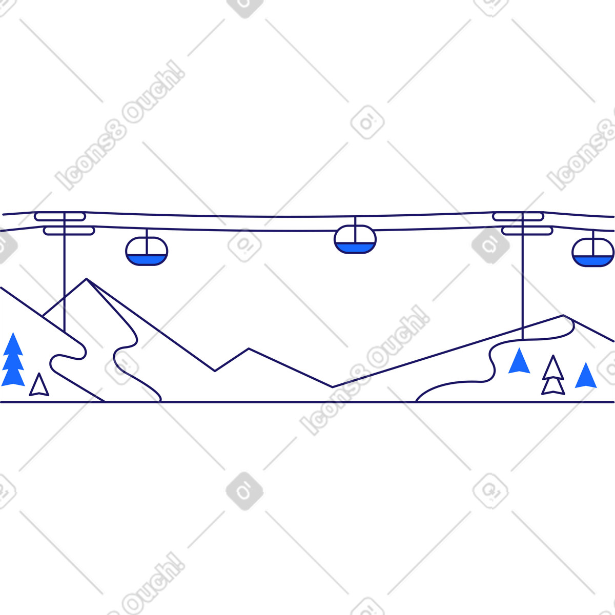 Background for ski resort illustration in Matey style download in PNG, SVG