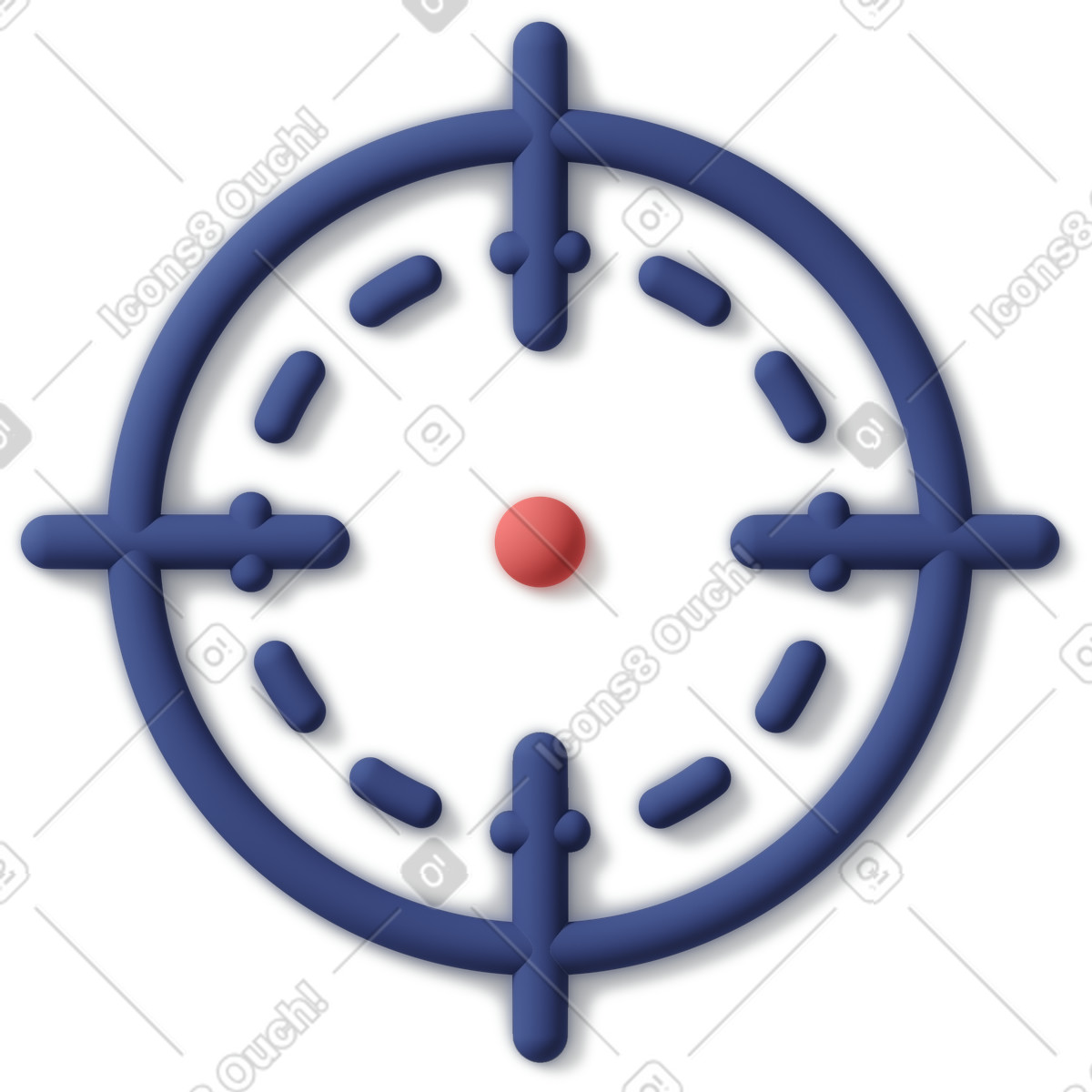 Target icon illustration in 3D Business style download in PNG, SVG
