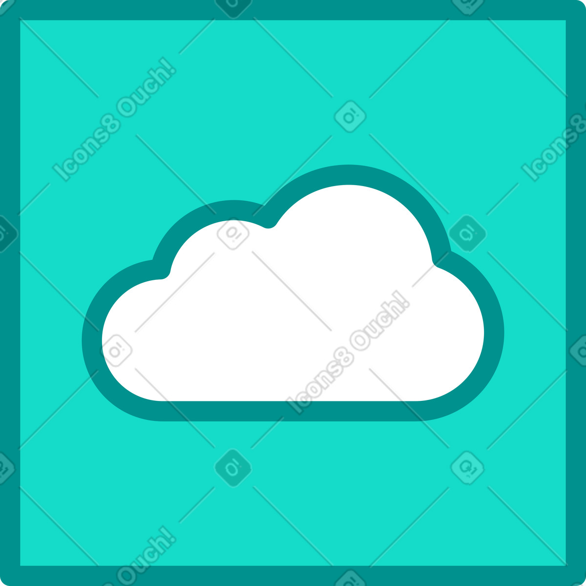 Ilustración Icono de nube en estilo Natty a descargar en PNG y SVG