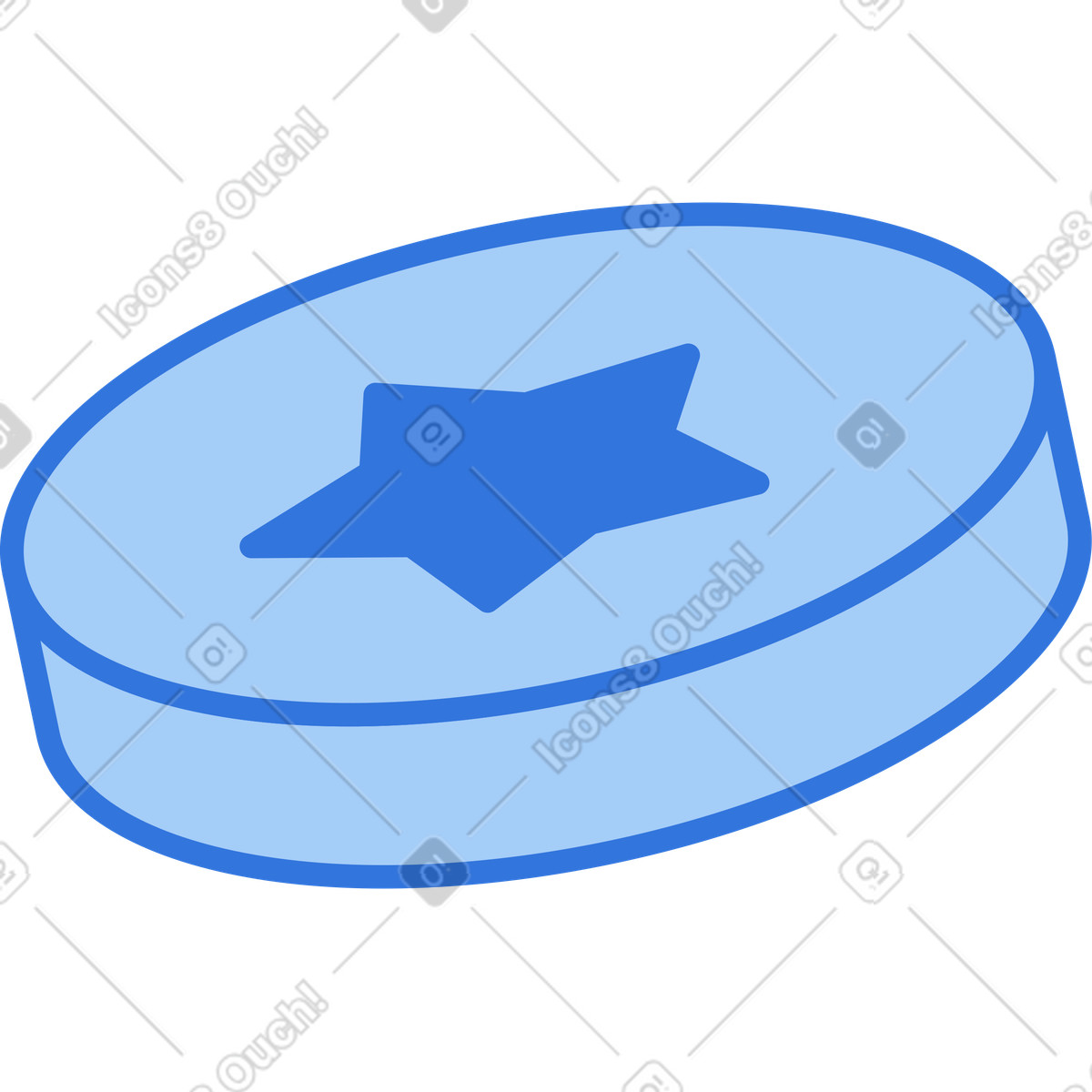 Illustration Disque avec étoile dans le style Sky à télécharger aux formats PNG, SVG