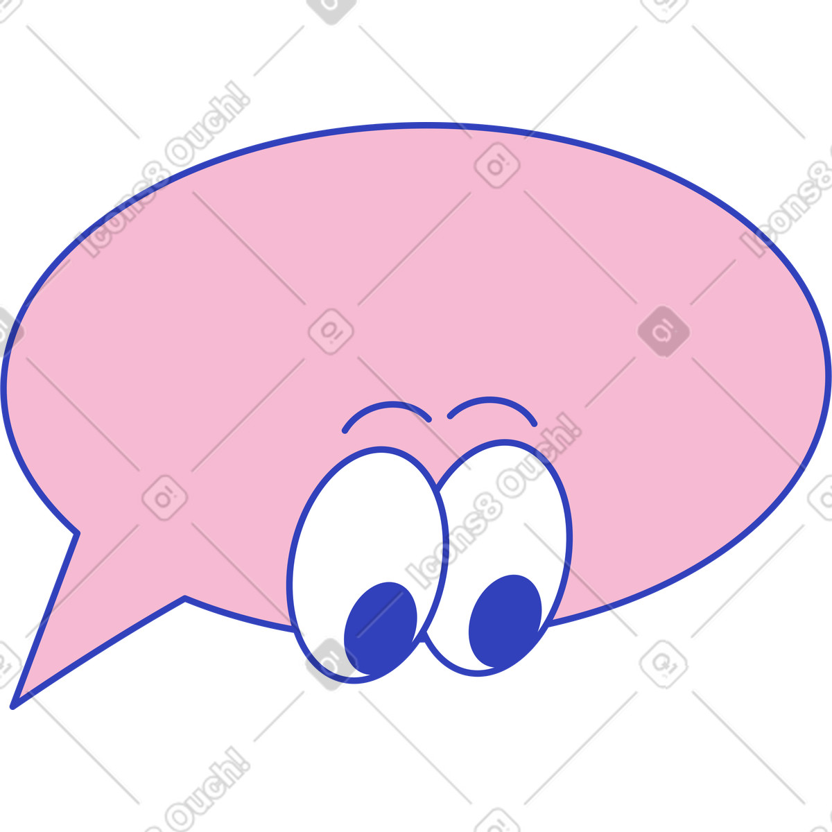 Round speech bubble illustration in Eyeful style download in PNG, SVG