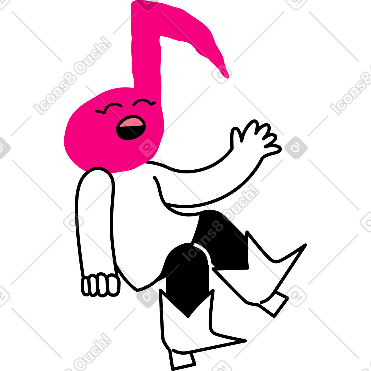 Illustration Chant de personnage dans le style Giggle à télécharger aux formats PNG, SVG