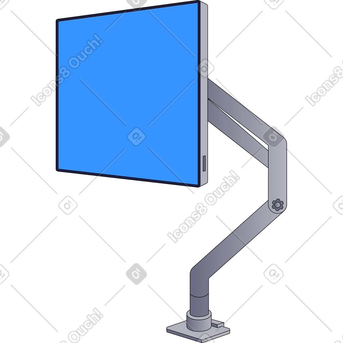 Ilustración Monitor en soporte estilo Pop a descargar PNG y SVG