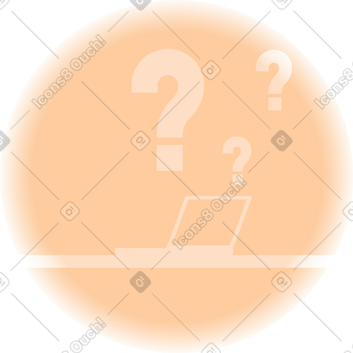 Question marks background in a circle illustration Worky style download PNG, SVG
