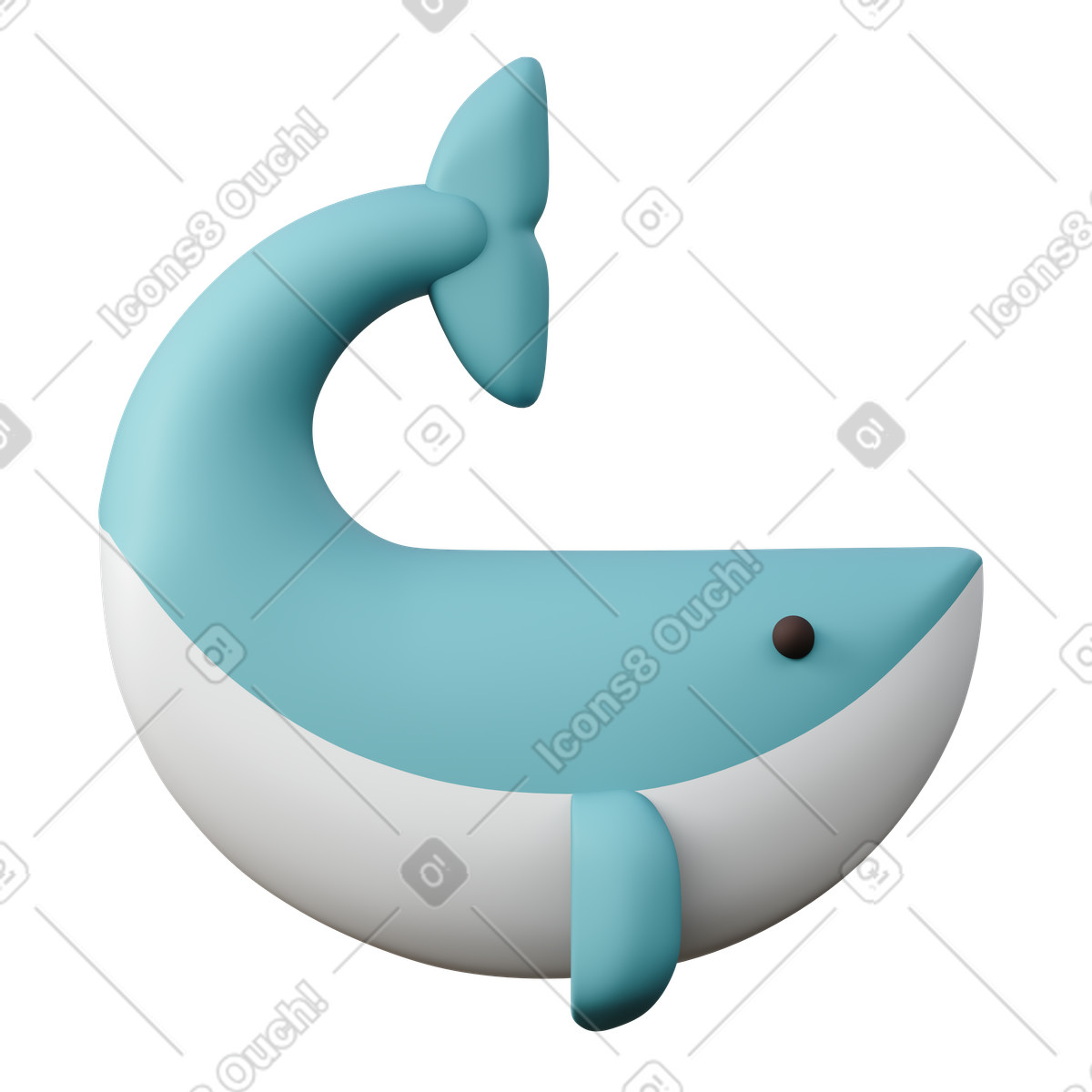 Balenottera azzurra illustrazione in stile 3D Sugary scarica in PNG, SVG