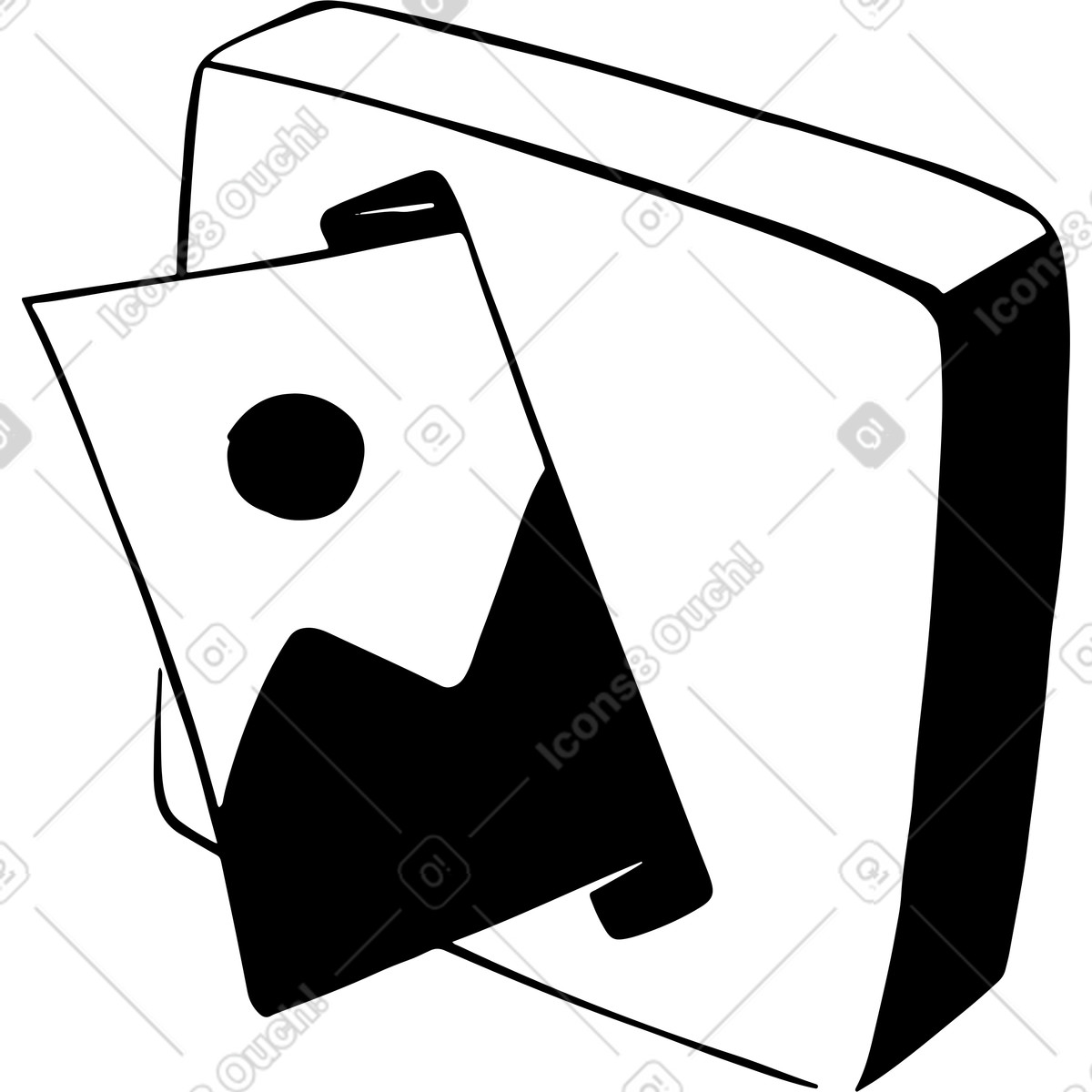 Block mit bild-Illustration im Line-Stil als Download in PNG, SVG