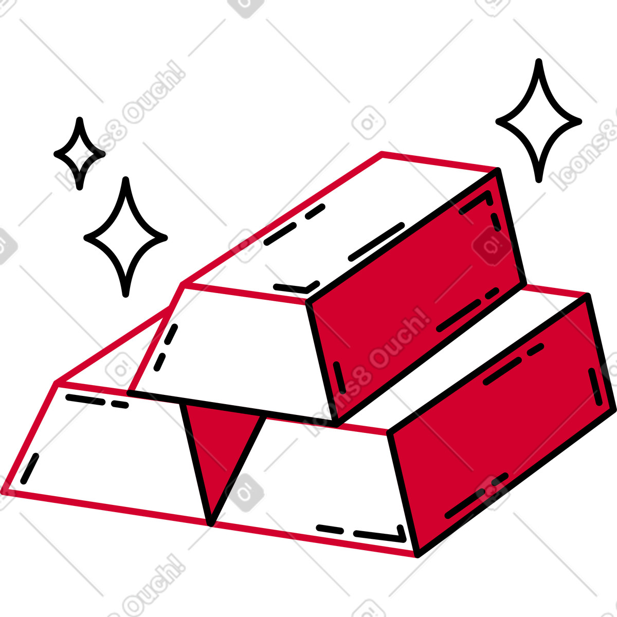 Gold bars illustration in PNG, SVG