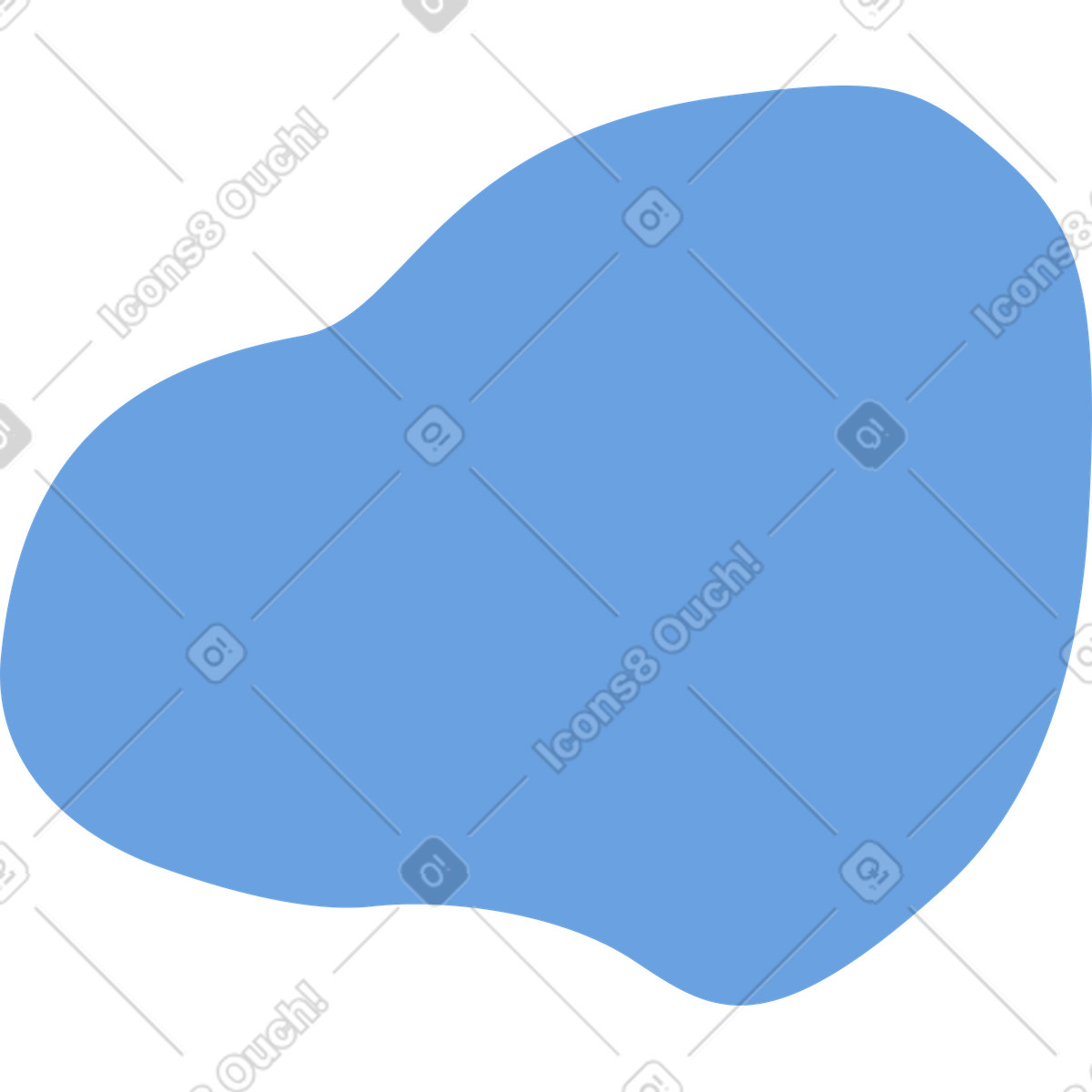 Forma riccia blu illustrazione in stile Comic scarica in PNG, SVG
