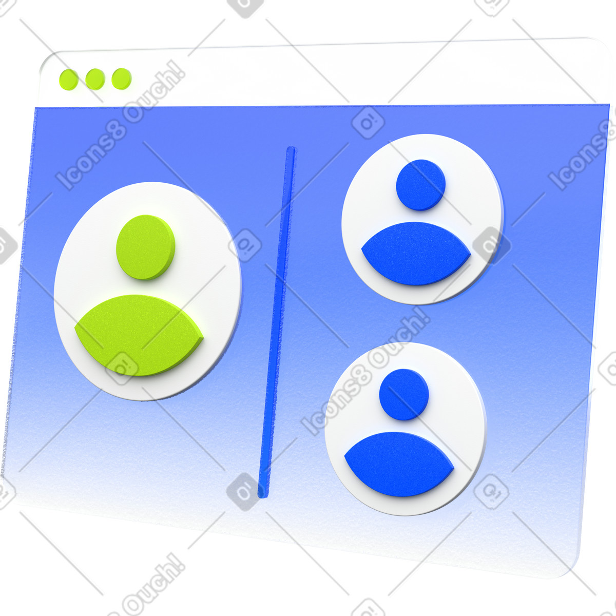 User profiles or group call interface illustration in PNG, SVG