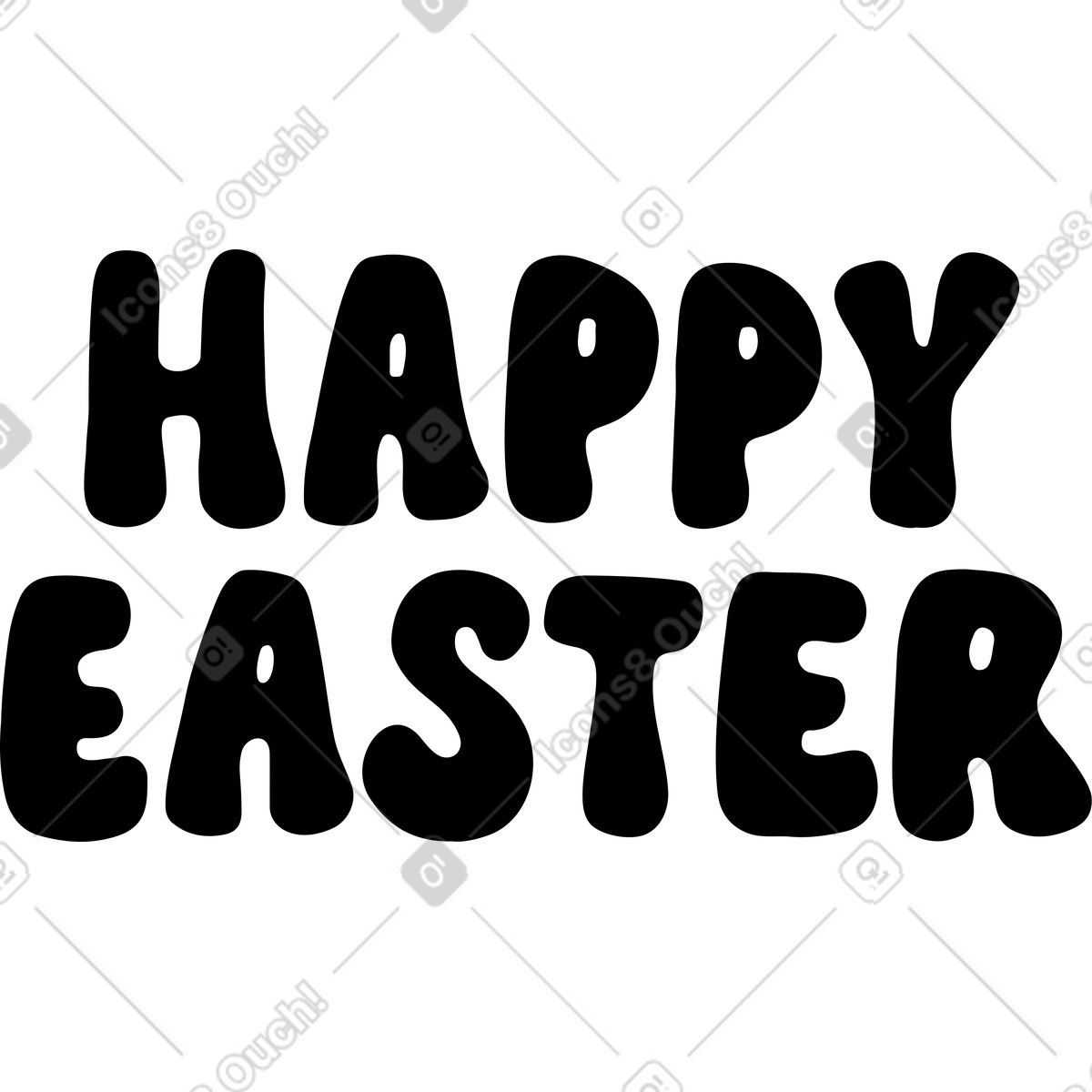 Illustration Lettrage de joyeuses pâques dans le style Active à télécharger aux formats PNG, SVG