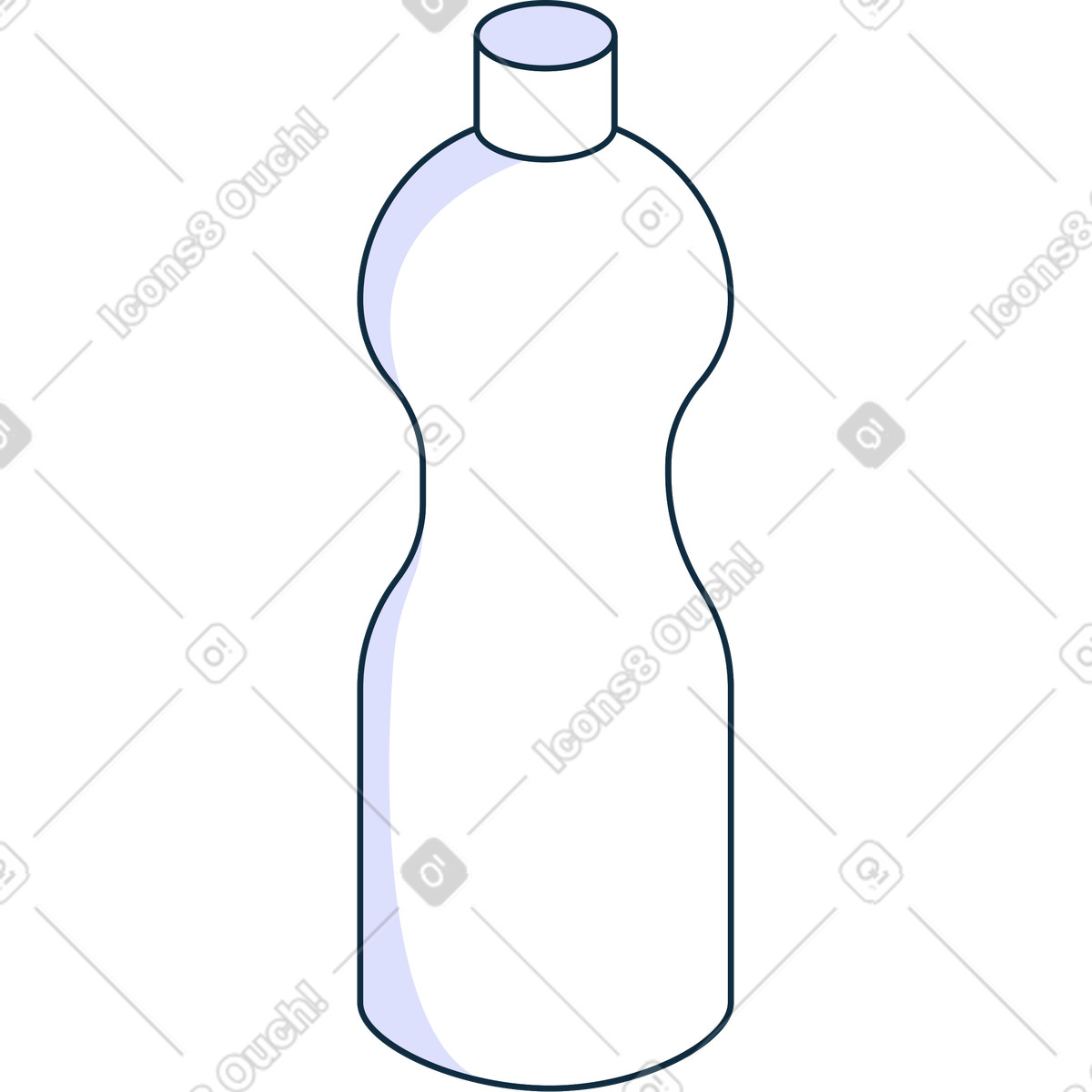 Plastic bottle illustration in Bubble gum style download in PNG, SVG