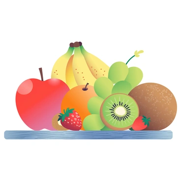 A still life of assorted fruits with sharp details, showcasing their colors and textures.